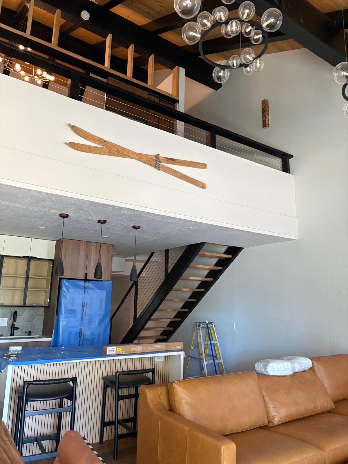 El salón del loft tomando forma en obra